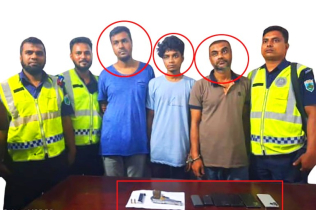 অবৈধ বিদেশী পিস্তল, ম্যাগজিন, গুলিসহ ৩জনকে গ্রেফতার করেছে পুলিশ